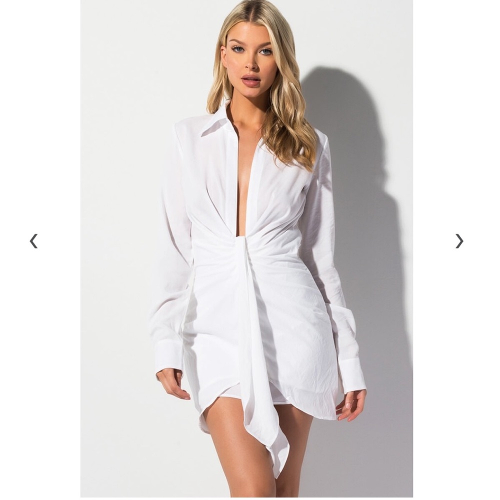 NWT AKIRA LINEN LONG SLEEVE SHURT DRESS🔥 - Picture 1 of 10